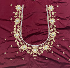 NR404M -Maroon Colour Computer Work Blouse