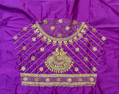 NR851PR - Purple Colour Computer Maggam Work Blouse