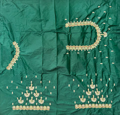 NR849BG- Bottle Green Colour Computer Maggam Work Blouse