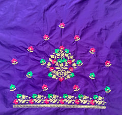 NR484V - Violet Colour Computer Multi Colour Work Blouse