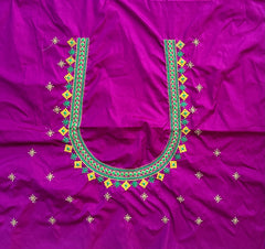 NR499MP- Magenta Pink Colour Computer Multi Work Blouse