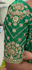 NR859G - Green Colour Computer Maggam Work Blouse