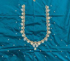 NR1299RG -Rama Green Colour Computer Maggam Work Blouse