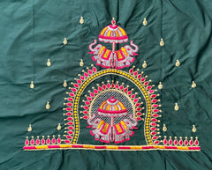 NR482BG - Bottle Green Colour Computer Multi Work Blouse