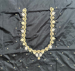 NR1299BL -Black Colour Computer Maggam Work Blouse