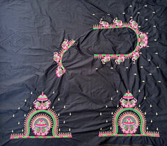 NR482BL - Black Colour Computer Multi Work Blouse