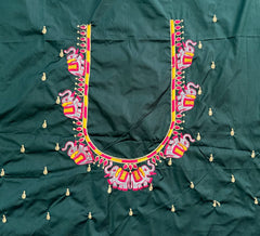 NR482BG - Bottle Green Colour Computer Multi Work Blouse