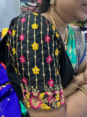 NR449BL - Black Colour Computer Multi Work Blouse