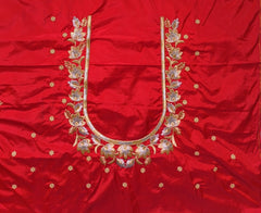 NR399R - Red Colour Computer Work Blouse