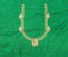 NR397G - Green Colour Computer Work Blouse