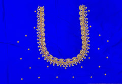 NR699IB - Ink Blue Colour Maggam Work Blouse