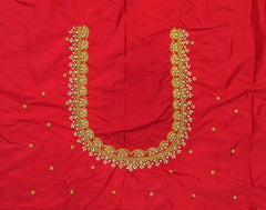 NR699R - Red Colour Maggam Work Blouse