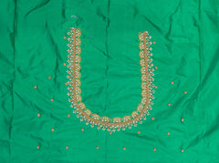 NR699G - Green Colour Maggam Work Blouse