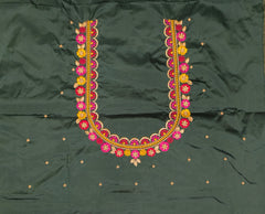 NR468BG - Bottle Green Colour Computer Multi Work Blouse