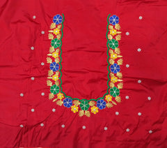 NR469R - Red Colour Computer Multi Work Blouse