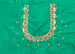 NR769G - Green Colour Maggam Work Blouse