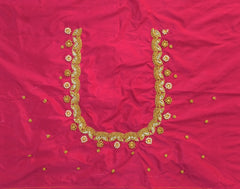 NR729TP - Tomato Pink Colour Maggam Work Blouse