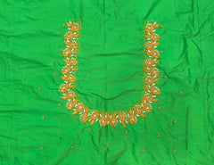 NR698PG - Parrot Green Colour Maggam Work Blouse