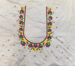 NR479W - White Colour Computer Multi Work Blouse