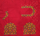 NR479R - Red Colour Computer Multi Work Blouse