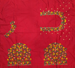 NR479R - Red Colour Computer Multi Work Blouse