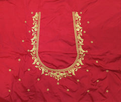 NR398R - Red Colour Computer Work Blouse