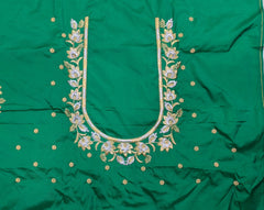 NR399G - Green Colour Computer Work Blouse