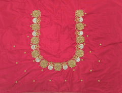 NR850R - Red Colour Maggam Work Blouse