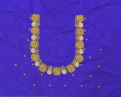 NR850IB - Ink Blue Green Colour Maggam Work Blouse Blue