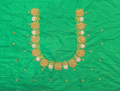 NR850PG - Parrot Green Colour Maggam Work Blouse