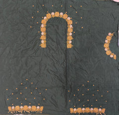 NR850BG - Bottle Green Colour Maggam Work Blouse Blue