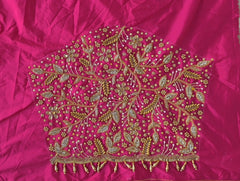 NR1250TP - Tomato Pink Colour Maggam Work Blouse