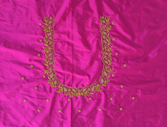 NR928TP -Tomato Pink Colour Maggam Work Blouse