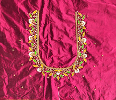 NR895M - Maroon Colour Maggam Work Blouse