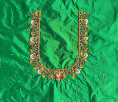 NR895G - Green Colour Maggam Work Blouse