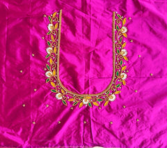 NR895MP - Magenta Pink Colour Maggam Work Blouse