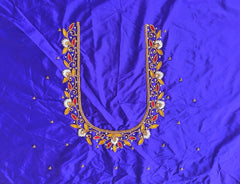 NR895B - Blue Colour Maggam Work Blouse