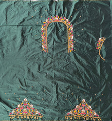 NR895BG - Bottle Green Colour Maggam Work Blouse