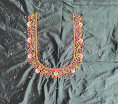 NR895BG - Bottle Green Colour Maggam Work Blouse