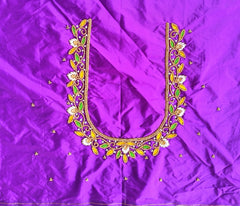 NR895V - Violet Colour Maggam Work Blouse