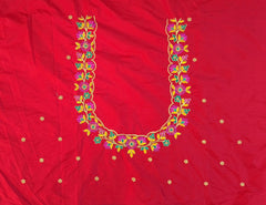 NR480R - Red Colour Computer Multi Work Blouse