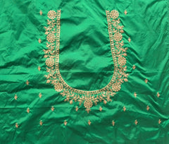 NR396G -Green Colour Computer Work Blouse