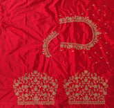 NR396R - Red Colour Computer Work Blouse