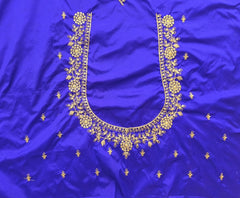 NR396IB -Ink Blue Colour Computer Work Blouse