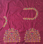 NR475M - Maroon Colour Computer Multi Work Blouse