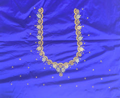 NR1299IB -Ink Blue Colour Computer Maggam Work Blouse