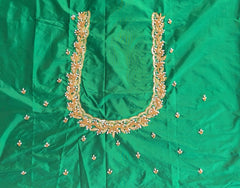 NR750G - Green Colour Maggam Work Blouse