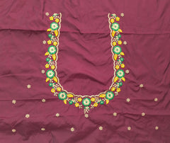 NR449M - Maroon Colour Computer Multi Work Blouse