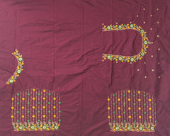 NR449M - Maroon Colour Computer Multi Work Blouse