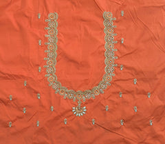 NR849OR- Orange Colour Computer Maggam Work Blouse